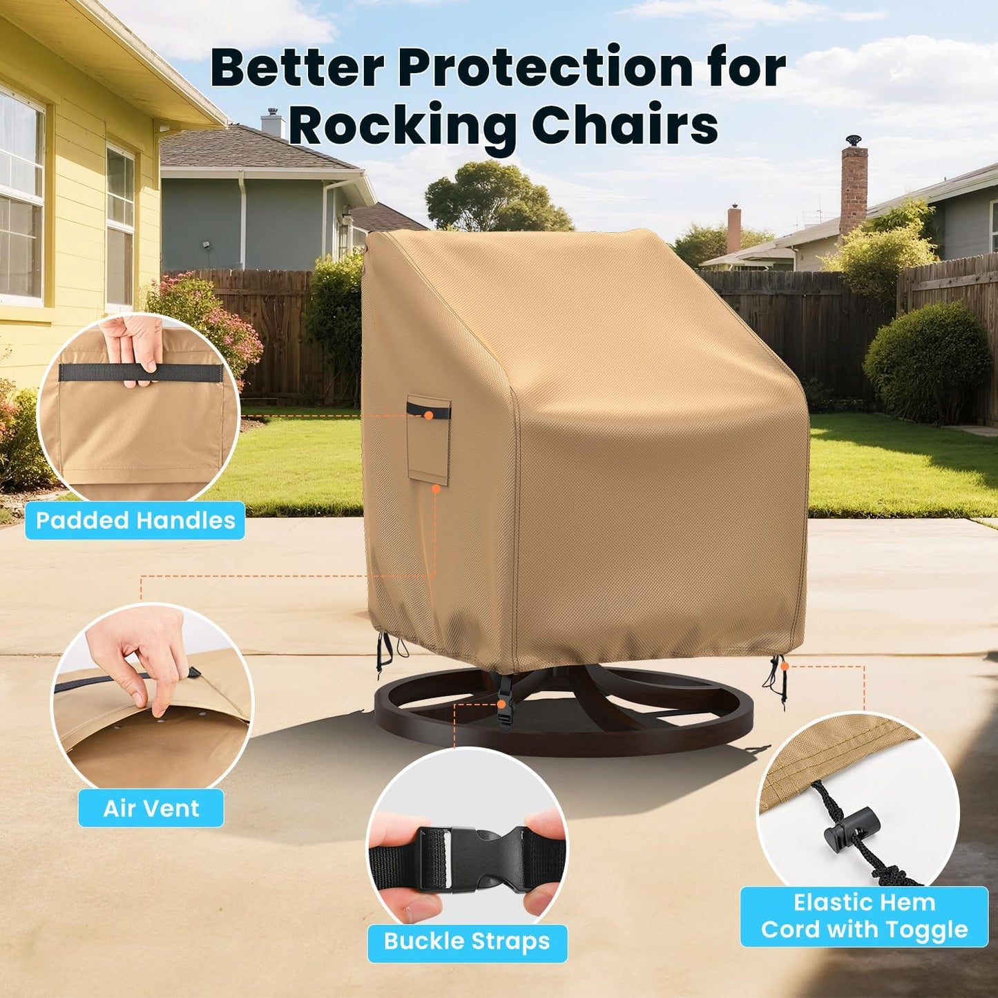 Fundas giratorias para sillas patio 30pulg impermeables set