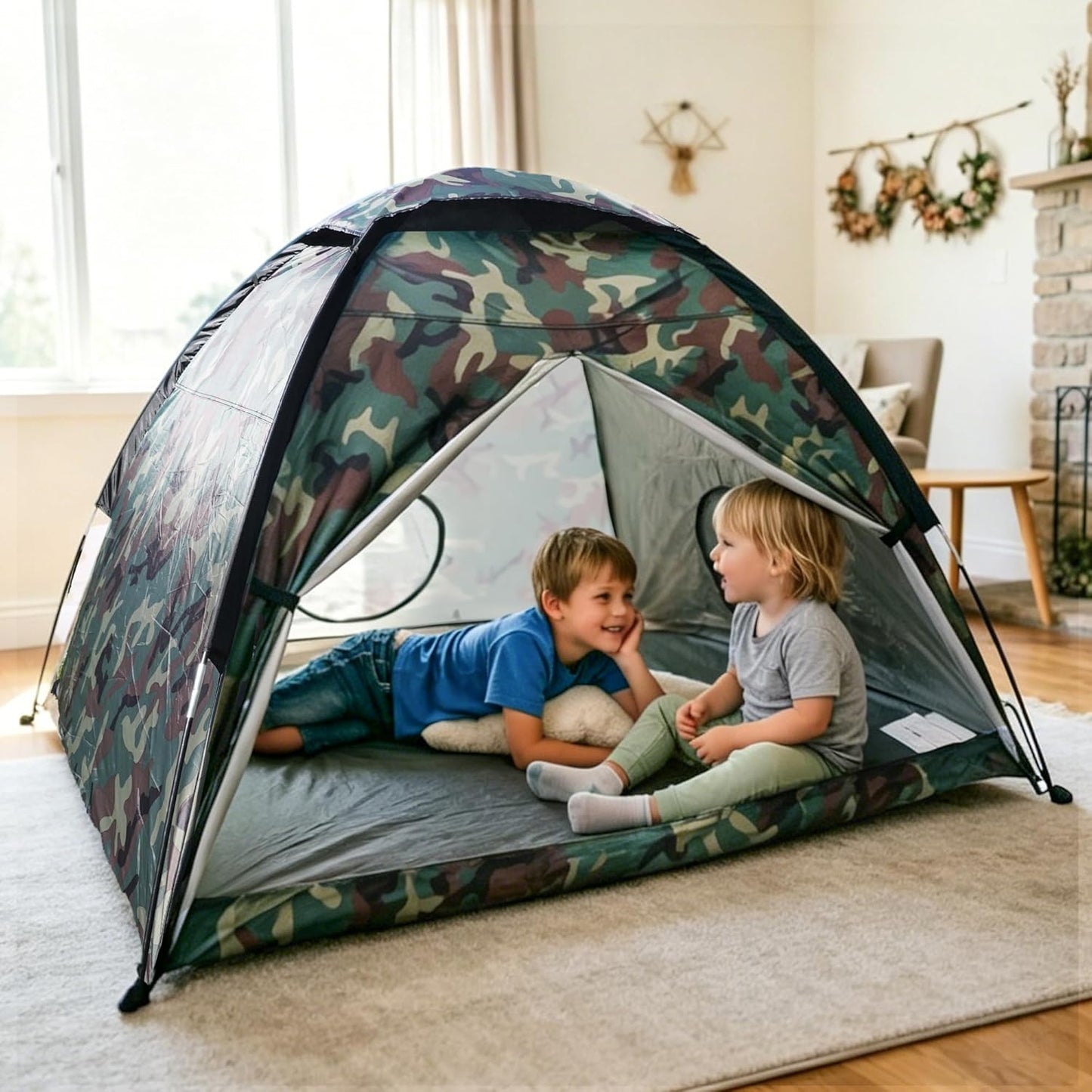 Tienda campaña niños con cúpula camuflaje 60x60x44"