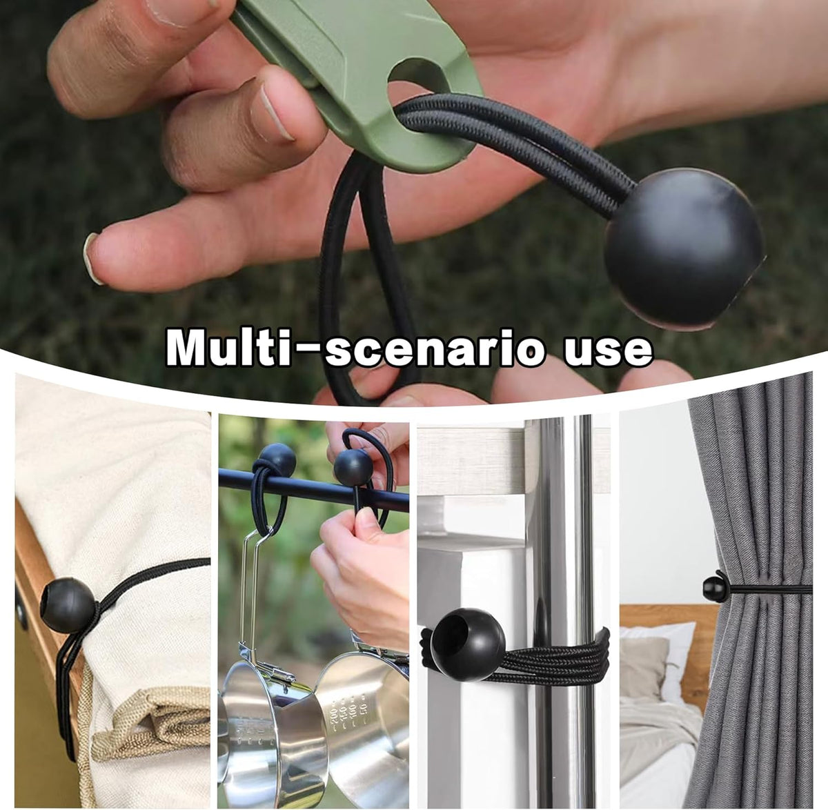 Cuerda elástica con 20 tensores impermeables 6pulg