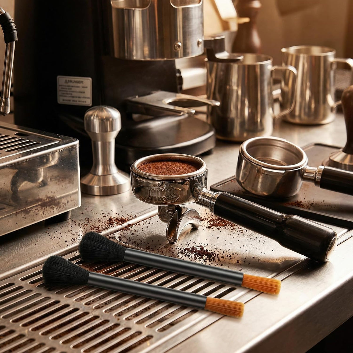2 Cepillos Limpieza Molinillo Cafetera Espresso Barista