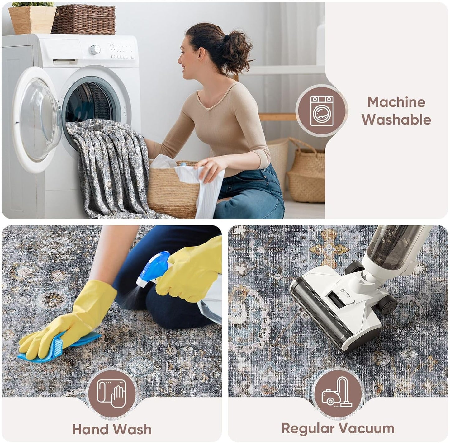 Alfombra bohemia lavable 2x3pulg antideslizante para puerta cocina