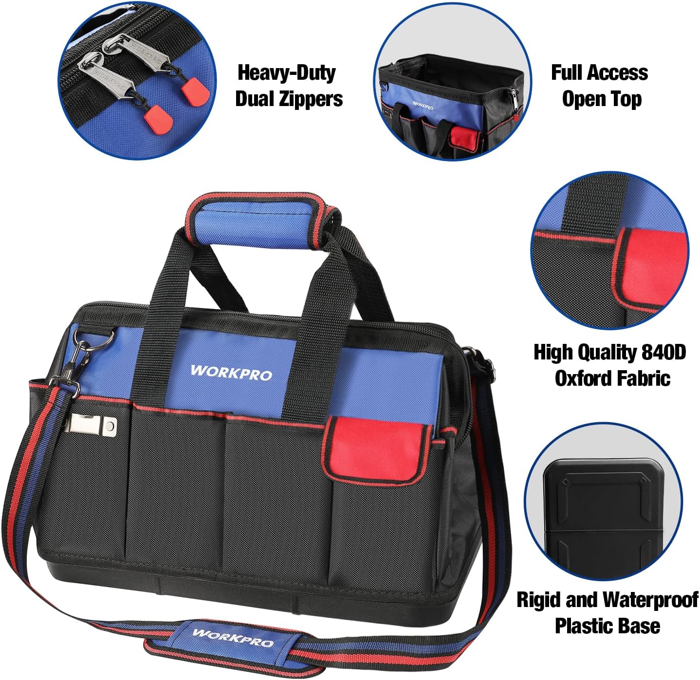 Bolsa herramientas 18pulg 20 bolsillos correa ajustable