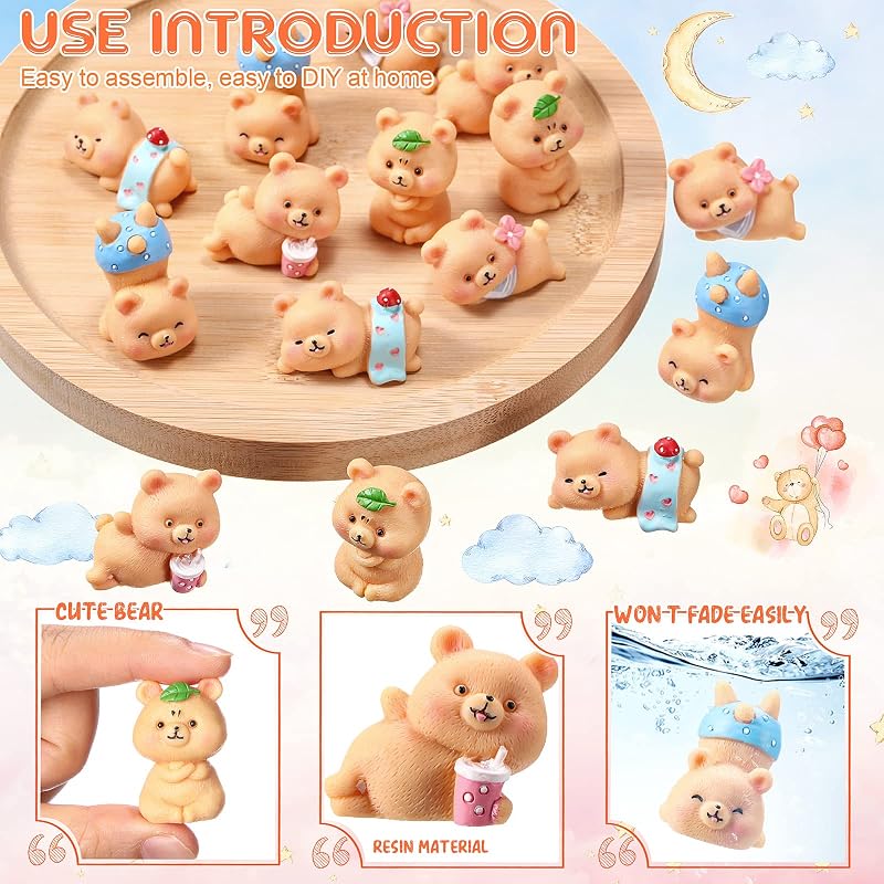 15 figuras oso mini decoración pasteles jardín manualidades