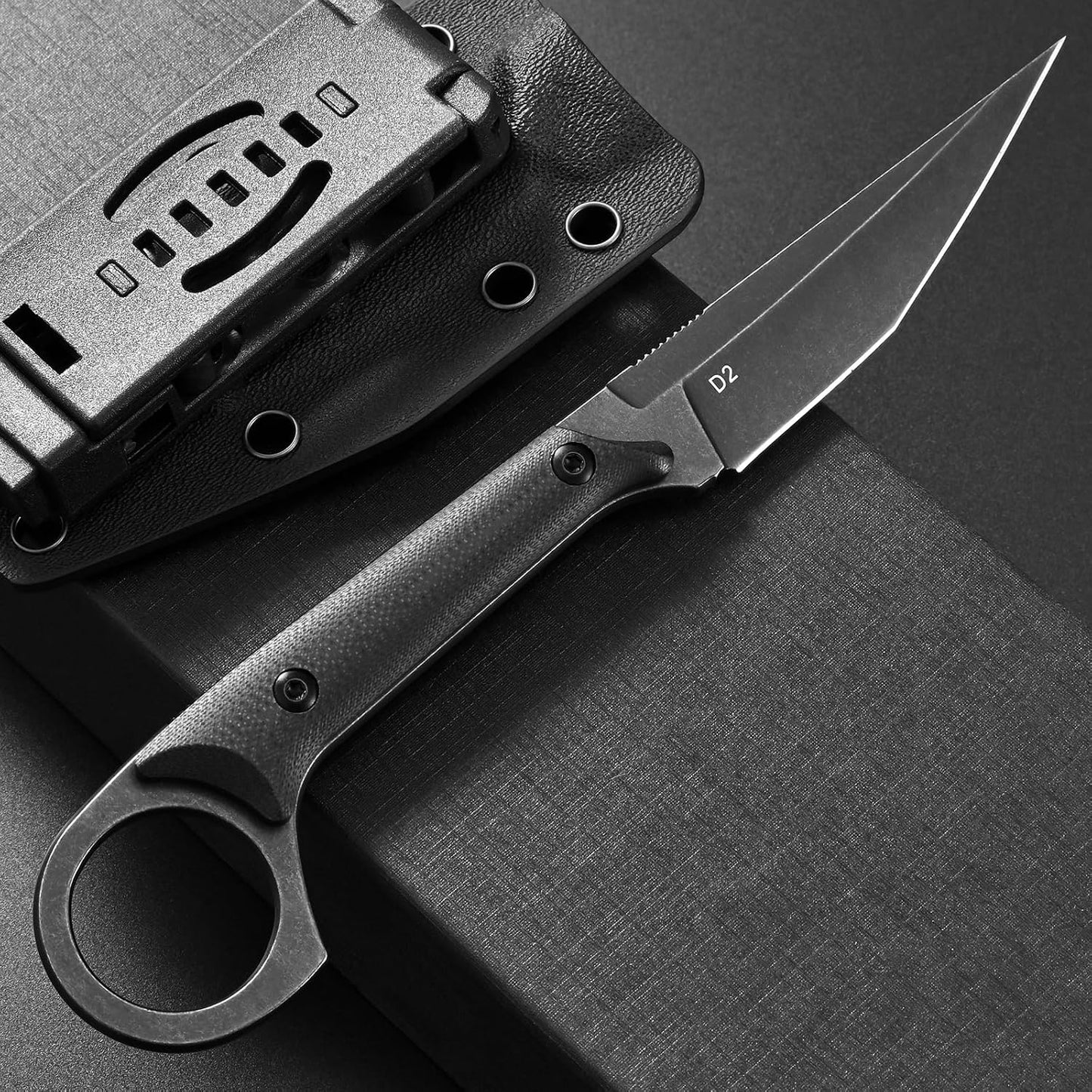 Cuchillo EDC acero D2 G10 mango para acampar al aire libre