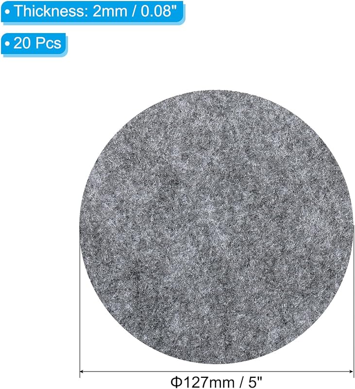 Fieltro base lámpara 5pulg 20uds redondo antideslizante