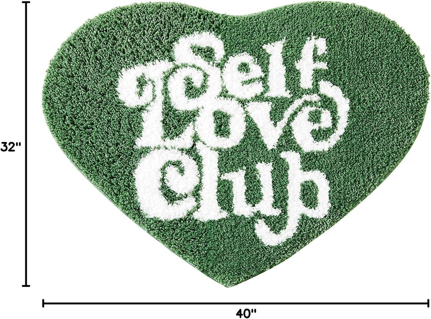 Alfombra corazón antiderrap 32x40" dormitorio baño