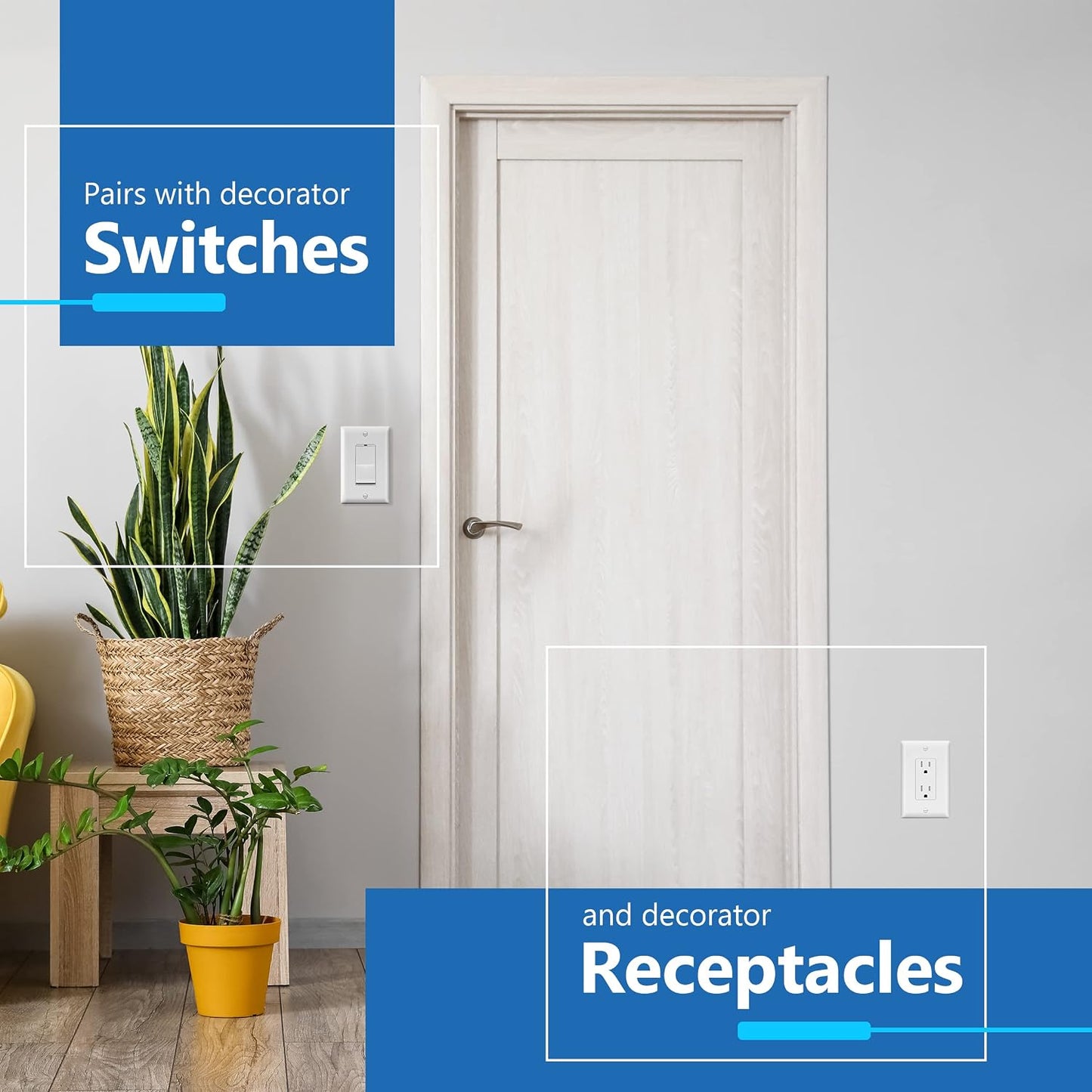 Cubierta interruptor decorativa acabado mate 4.88x3.11pulg