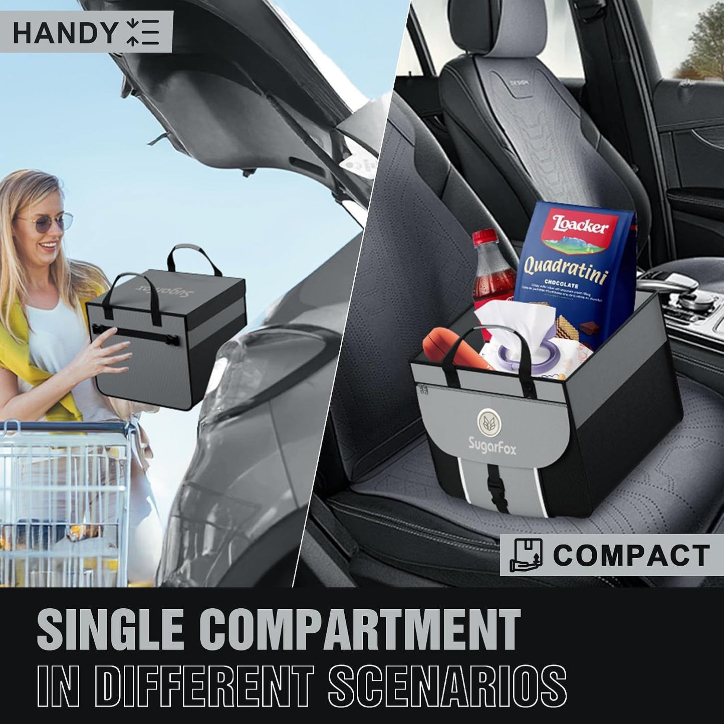 Organiz. maletero SUV 63L almacenamiento modular negro