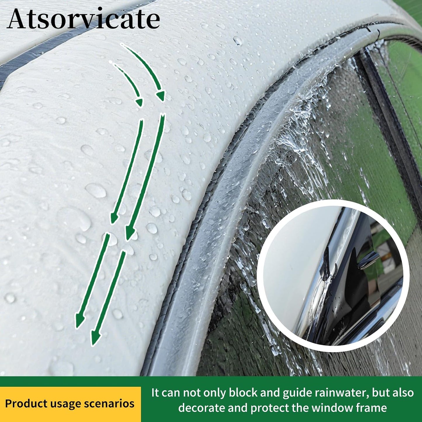 Riel guía goteo automóvil deflector lluvia gel silicona
