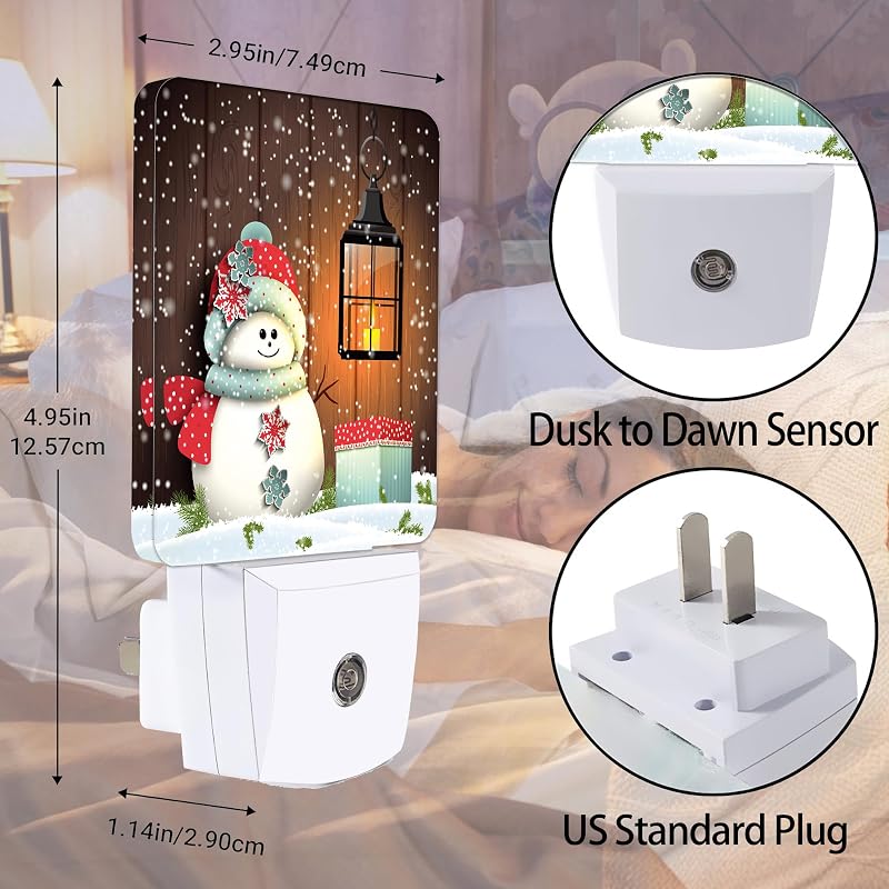Luz nocturna muñeco nieve con sensor luz dormitorio baño