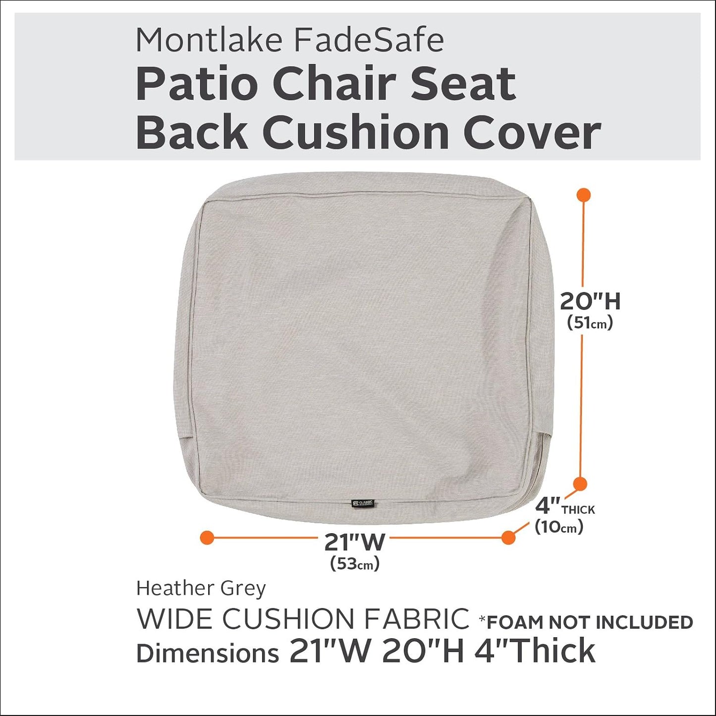 Funda cojín para patio color gris heather