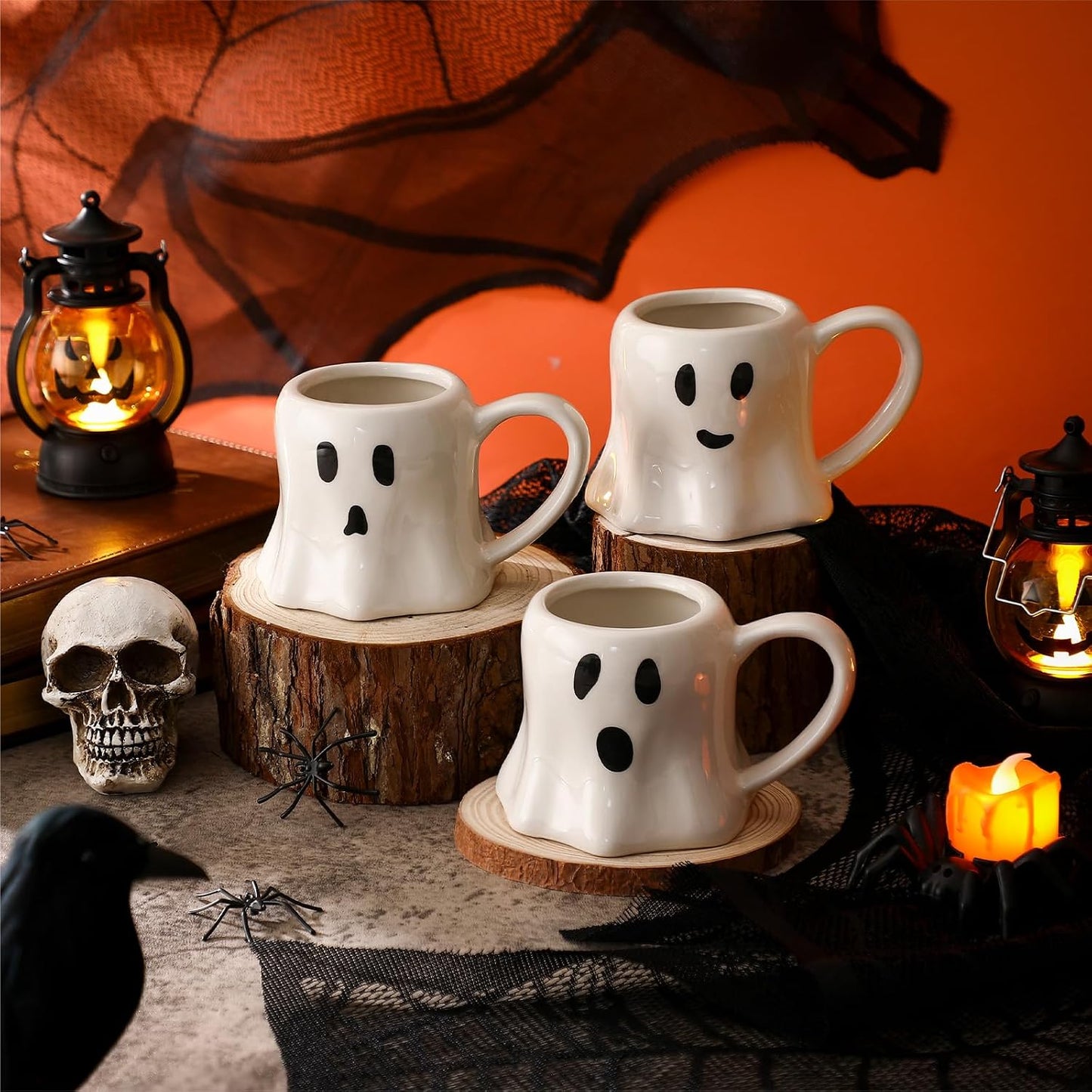 6 Tazas Cerámica Halloween 11oz para Café Té Chocolate