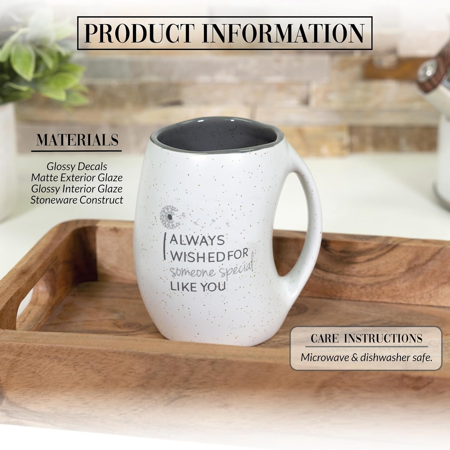 Taza café 16oz calentadora de manos con texto inglés