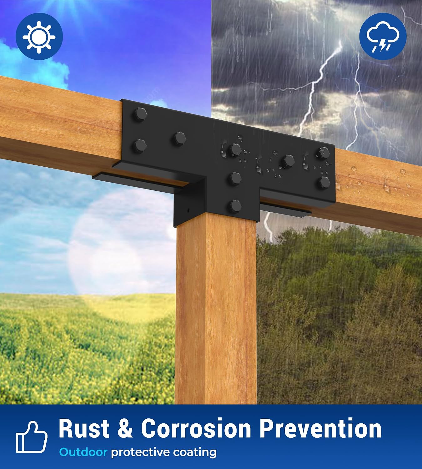 Soportes pérgola 4x4 con base poste 2 pzas kit jardín