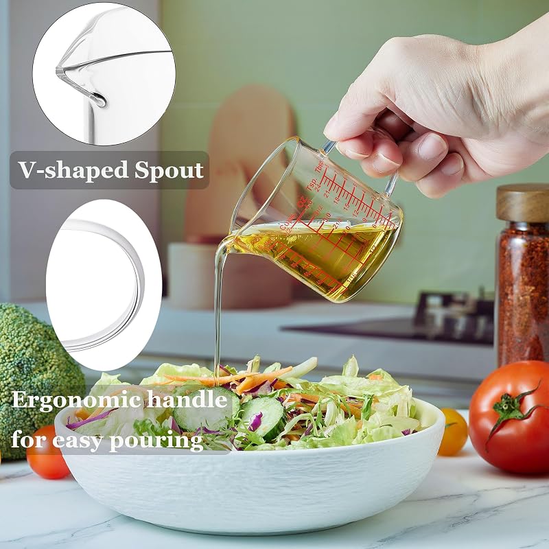 Vidrio medición mango aislado boquilla V borosilicato 4oz