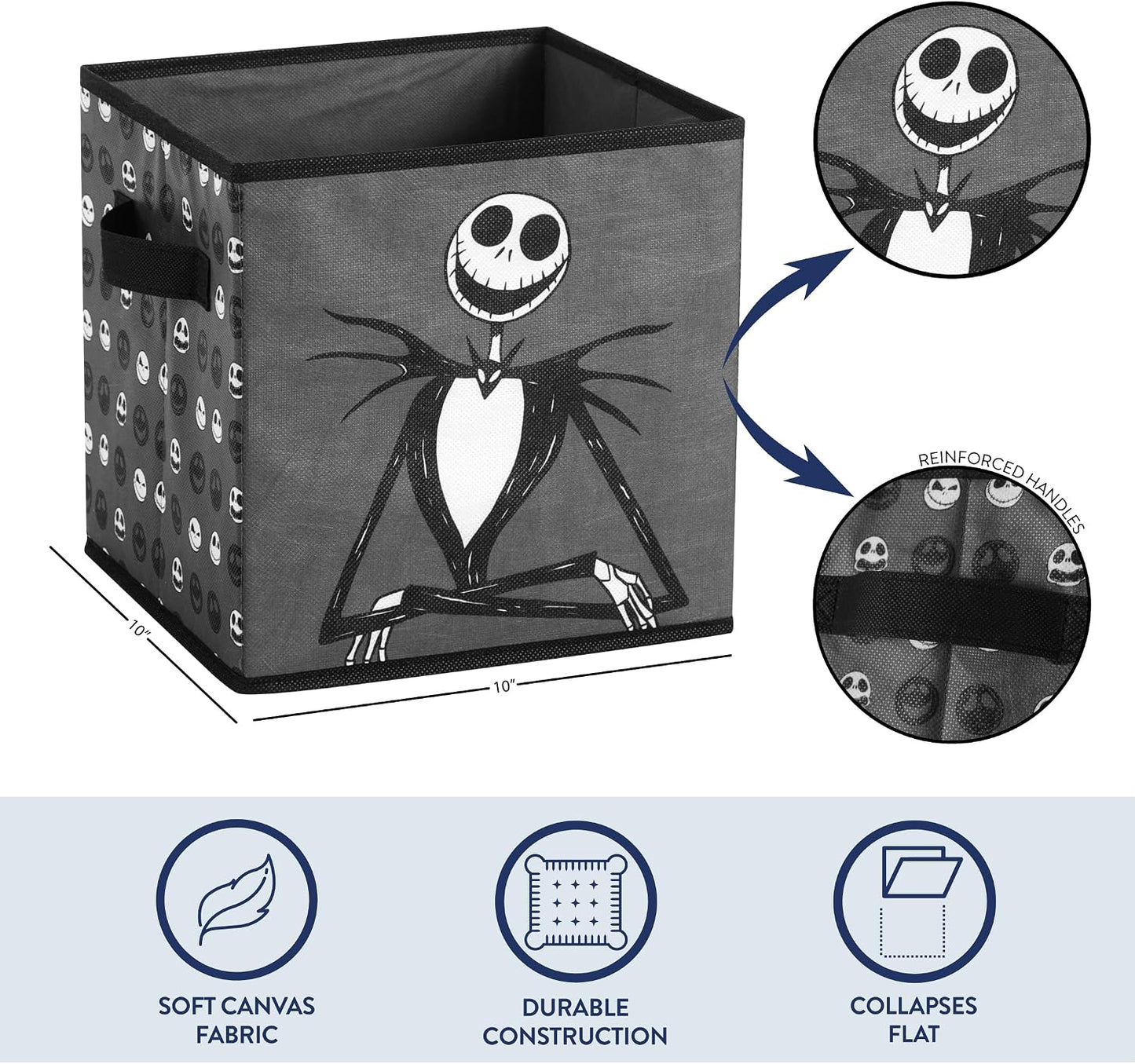Set 2 cubos almacenamiento 10x10x10" Jack y Sally