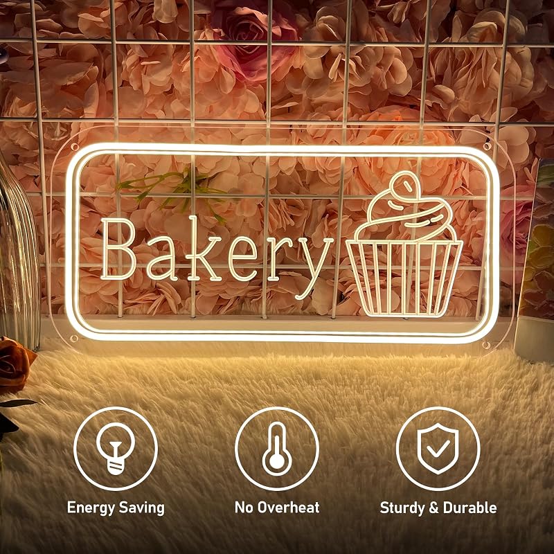 Señal neón LED para panadería y decoración de negocios