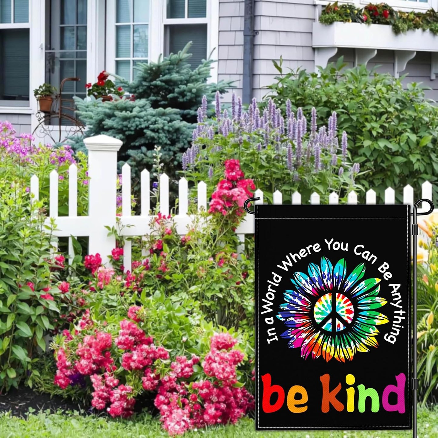 Bandera jardín doble cara 12x18" Be Kind