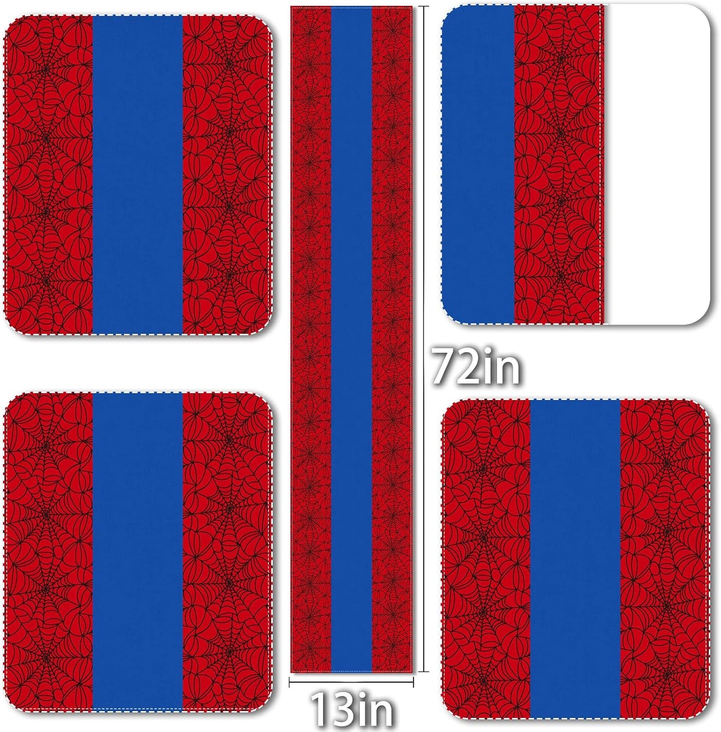Camino mesa telaraña roja Halloween 13x72pulg patrón 2