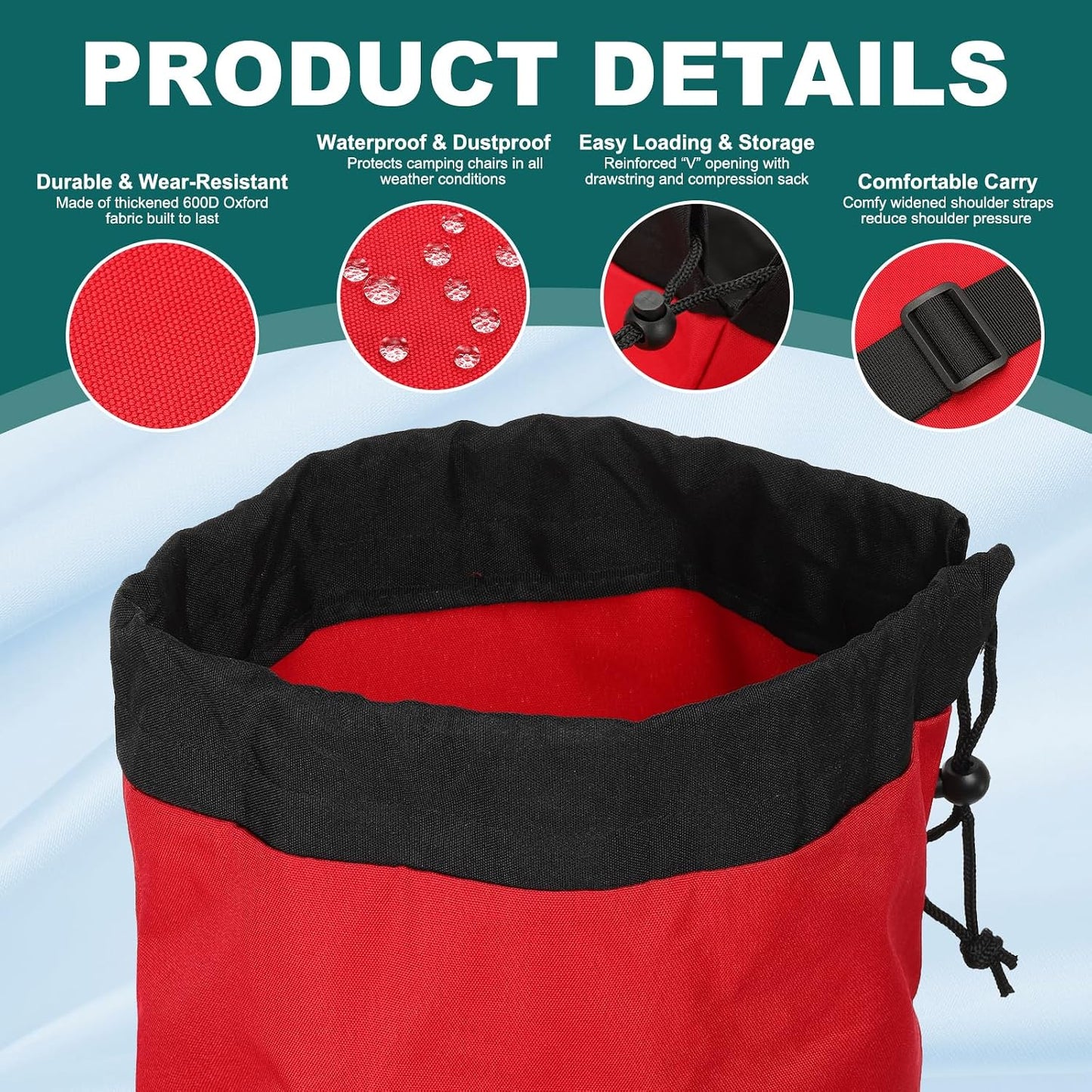Bolsa transporte silla campamento plegable 2 sillas