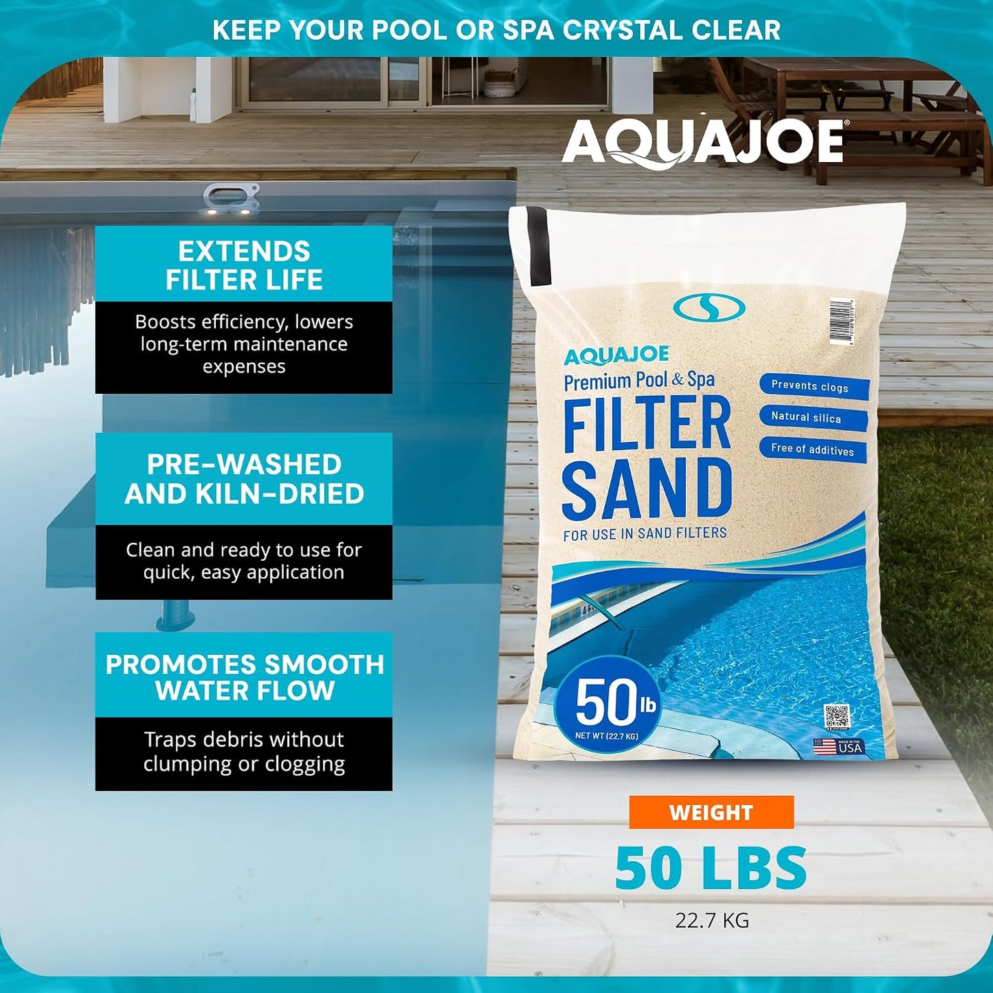 Filtro arena piscina spa bolsa 50lb cuidado mantenimiento