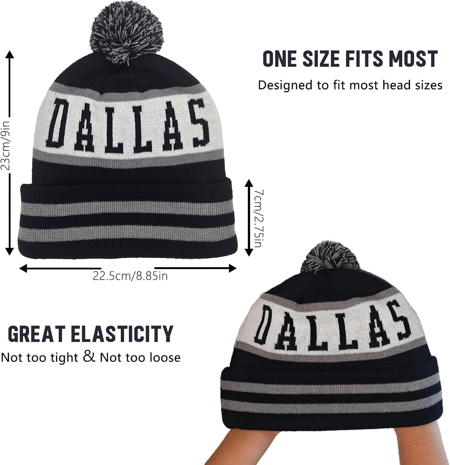Gorro tejido invierno con borde