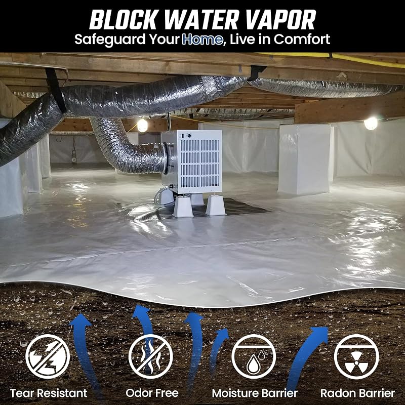 Barrera vapor 15mil 10x100 ft resistente plástico