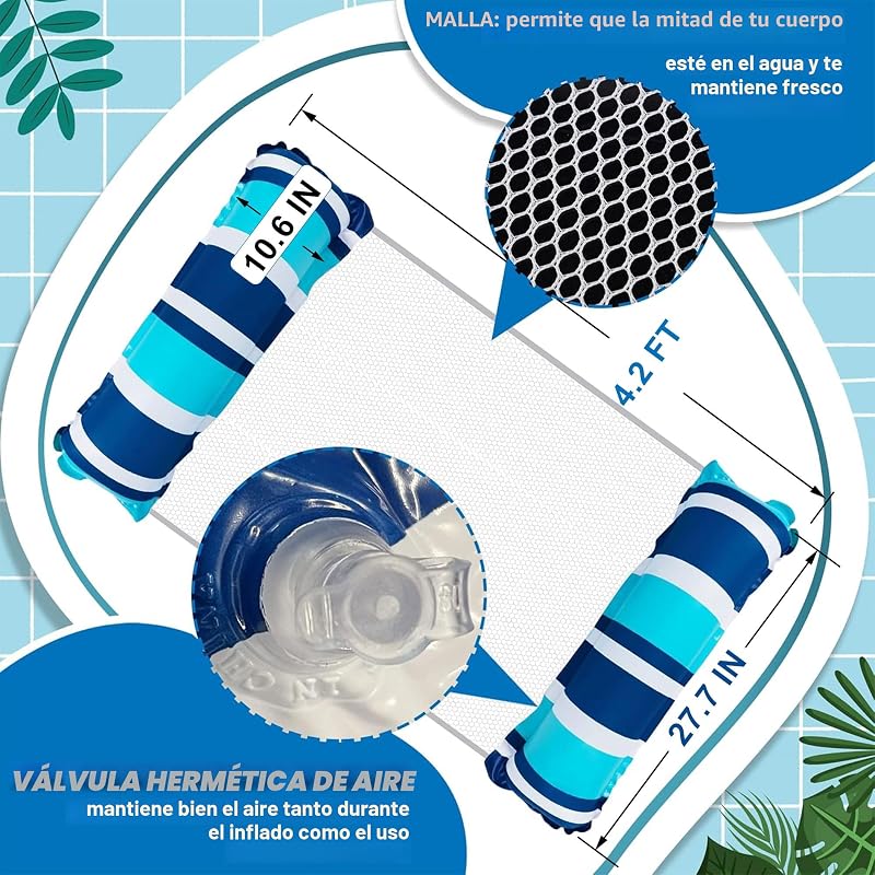 4 Hamacas Inflables 4en1 Piscina Silla Adultos