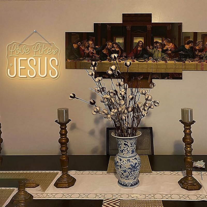 Letrero Neón Love Like JESUS LED USB Iluminación Ajustable