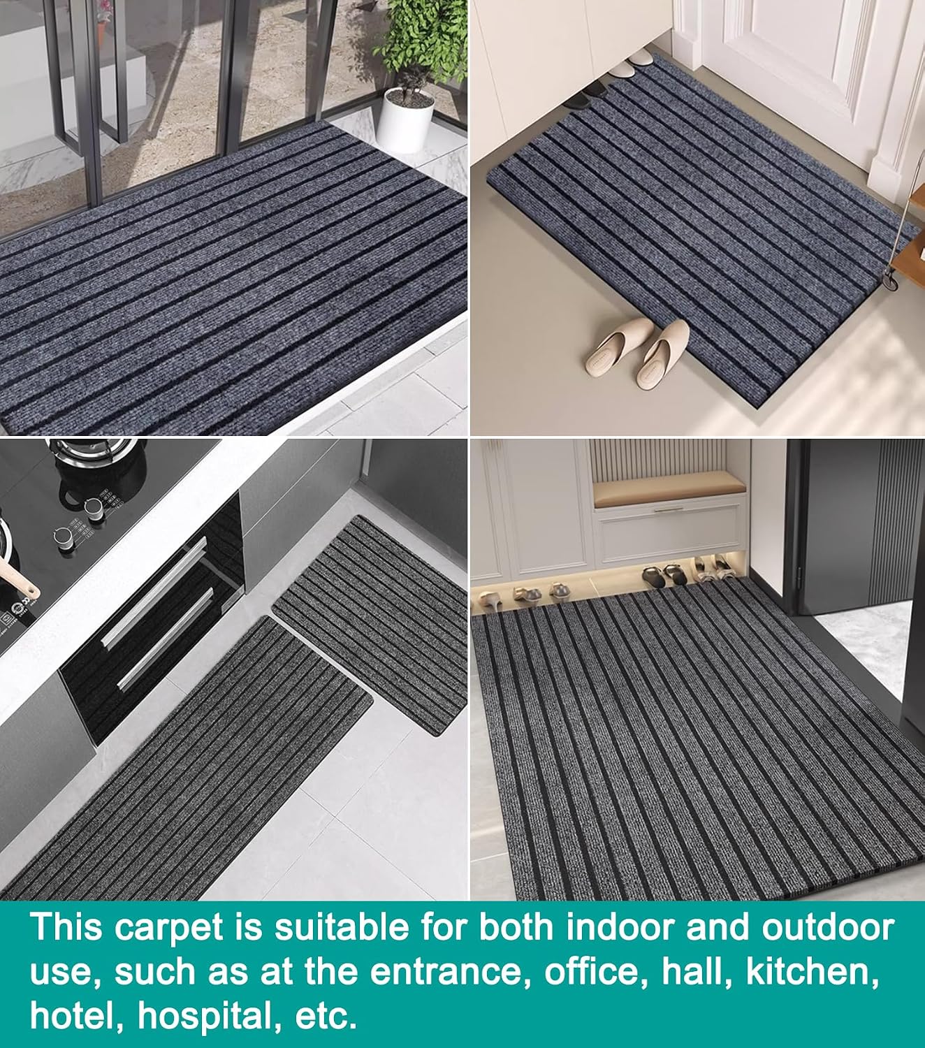 Alfombra pasillo 3x10ft impermeable antiderrap hogar cocina