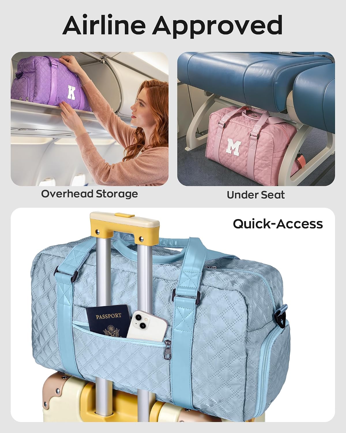 Bolsa de viaje lona personalizada para mujer niña Púrpura 3XL