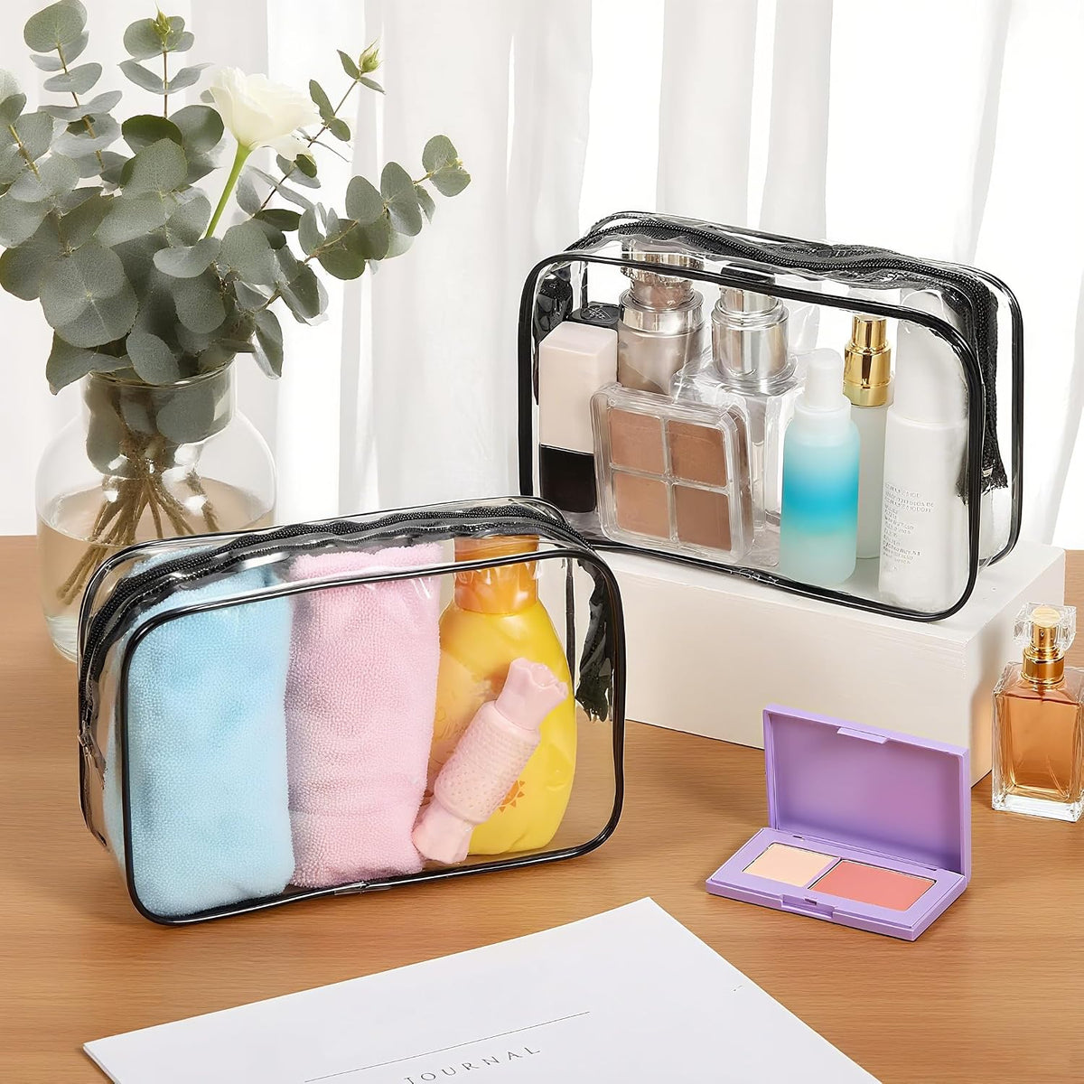 100 Bolsas PVC Transparentes para Viaje con Cremallera