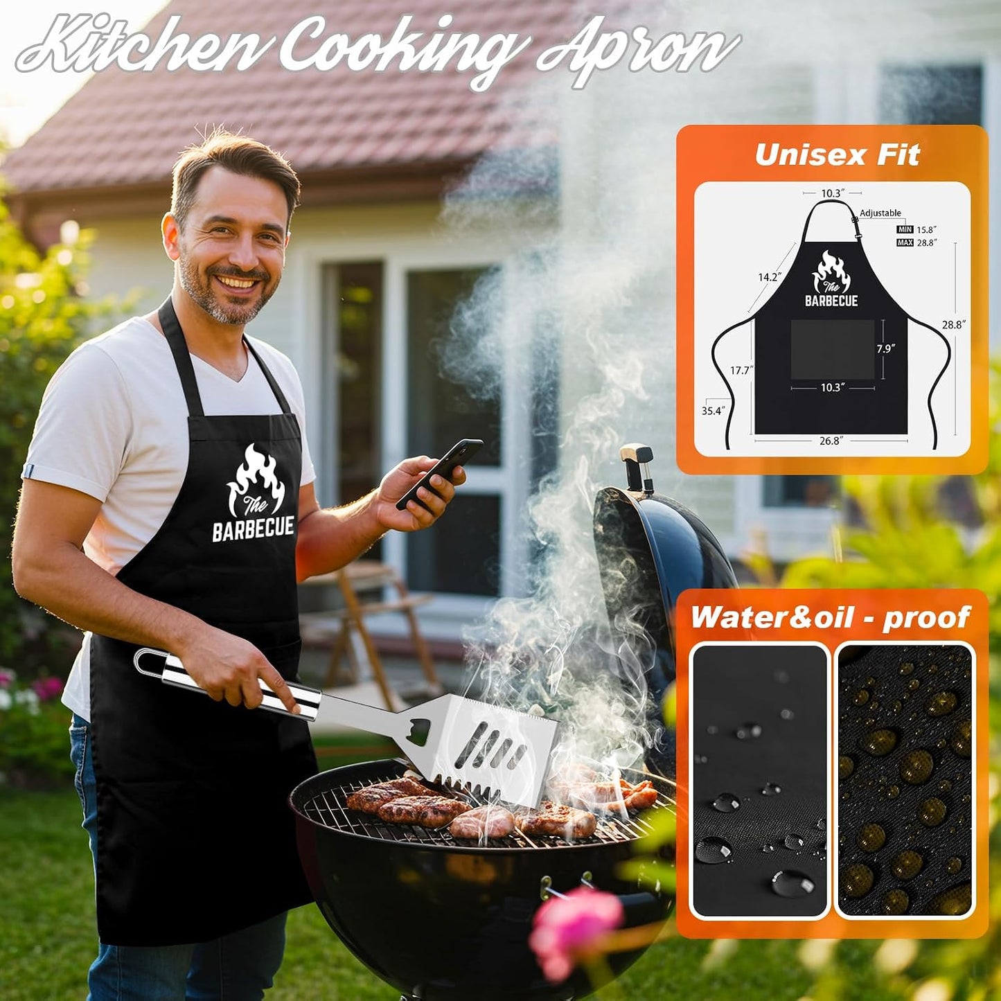 Set 26 herramientas parrilla acero inox antideslizantes