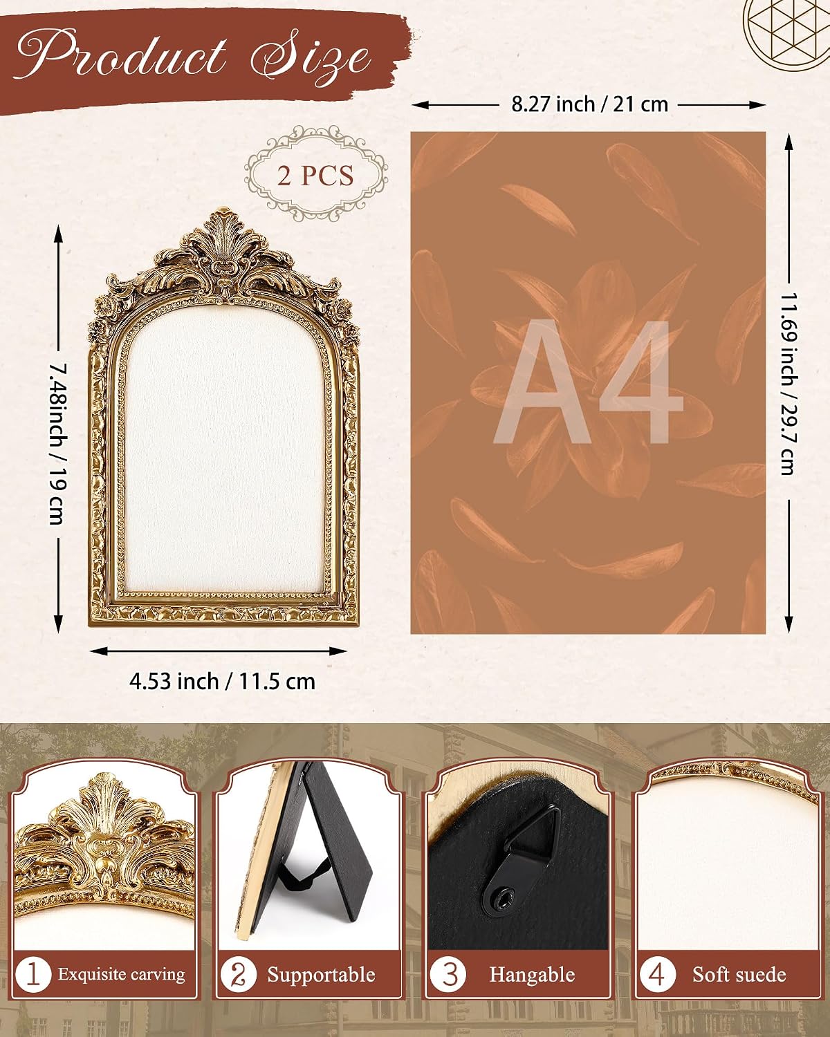 2 Pzas Soporte Joyas Dorado Organiz. Collares Anillos Aretes