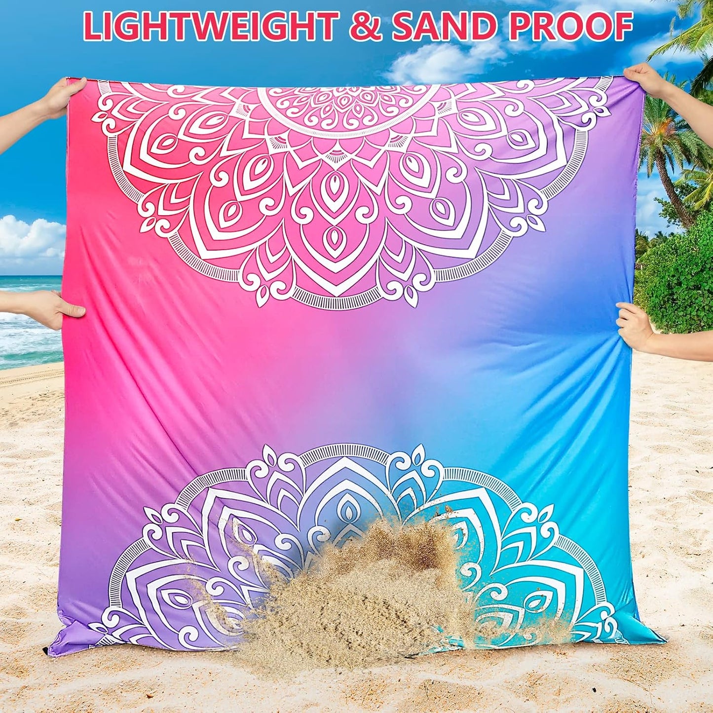 Manta playa impermeable 79x83 para 2-8 adultos