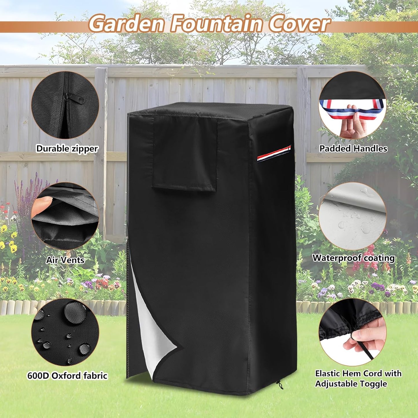 Cubierta jardín resistente agua 24x19x40pulg con cremallera