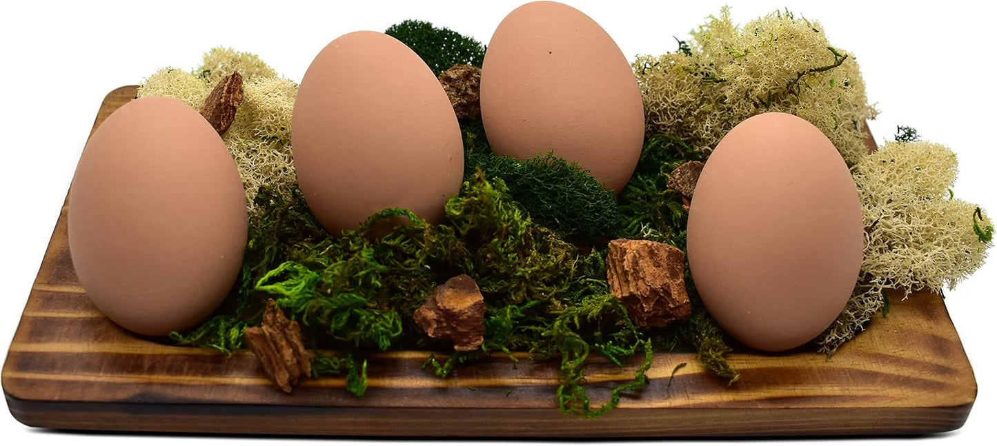 Huevos cerámica nido pack 4 color marrón antipicoteo