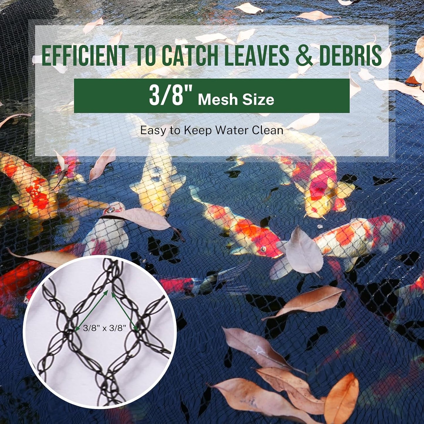 Red estanque Koi malla duradera protege peces garzas