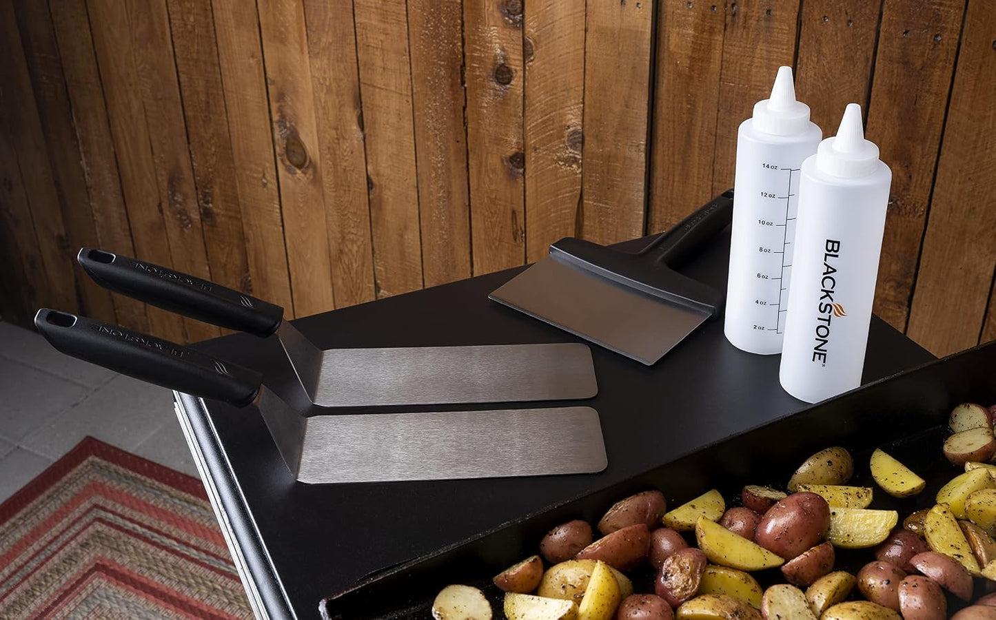 Espátula plancha acero inox ancha para hamburguesas y panqueques