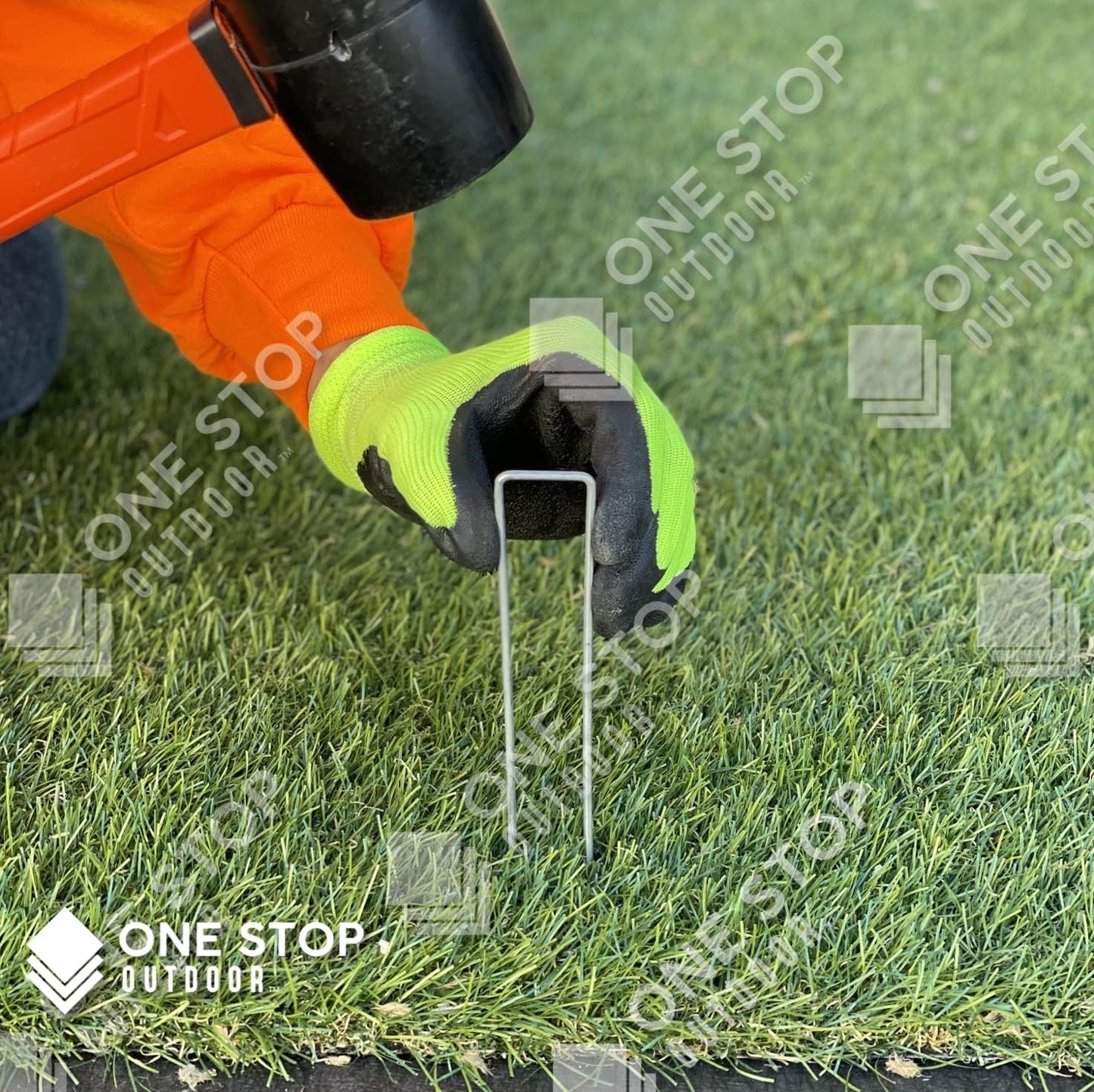 100 Estacas Jardín Galvanizadas 6pulg Grapas Césped Artificial