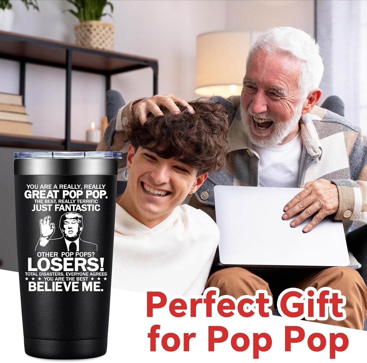 Vaso Pop Pop 20oz Regalo para Padre Navidad Cumpleaños