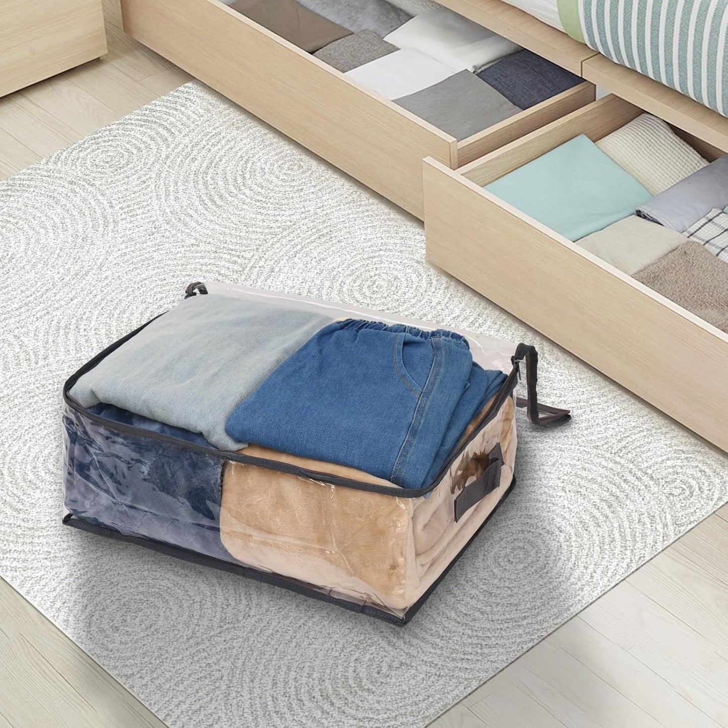 2 bolsas plástico transparente para edredón 35L