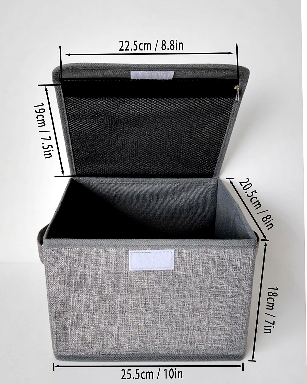 2 Cajas Almacenamiento Plegables Tela Lino Con Tapa
