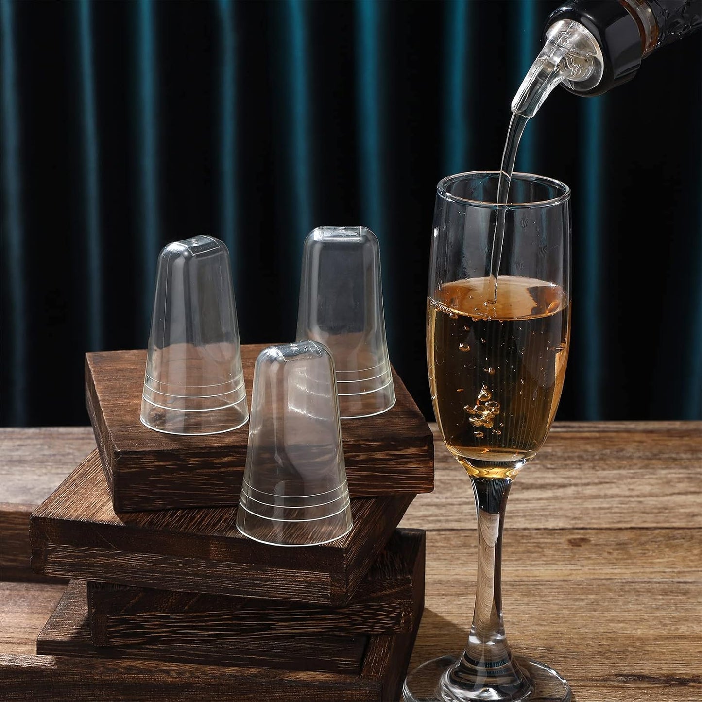 24 Pzas Tapas Botellas Licor Dispensador Universal Goma Translúcida