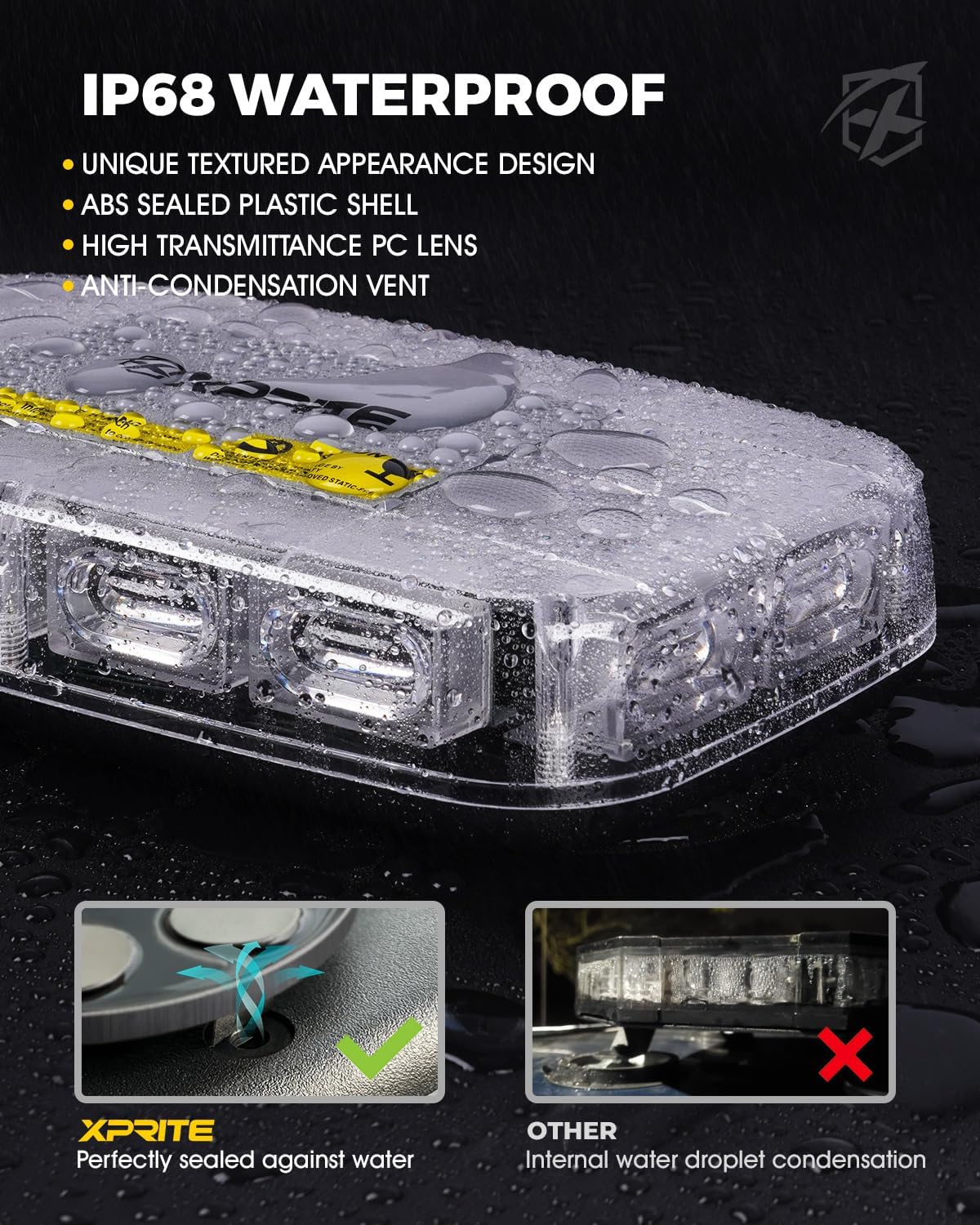 Luces estroboscópicas techo 12" 72LED base magnética 12-24V