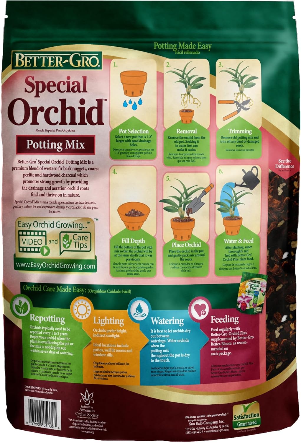 Mezcla orquídeas para macetas drenaje mejorado