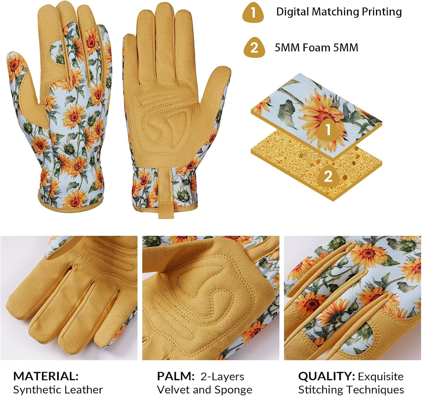 Guantes jardinería mujer cuero antidesgarro