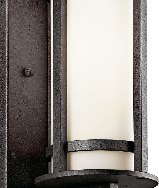 Lámpara pared exterior 11pulg cristal ópalo grabado