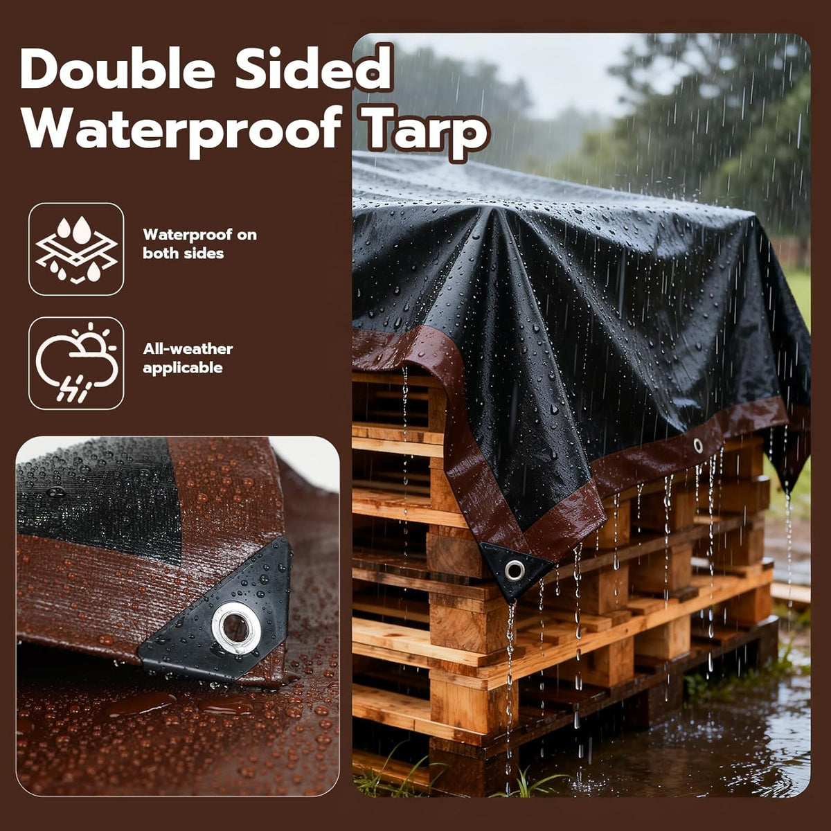 Lona impermeable 20x30ft 16mil UV resistente ojales