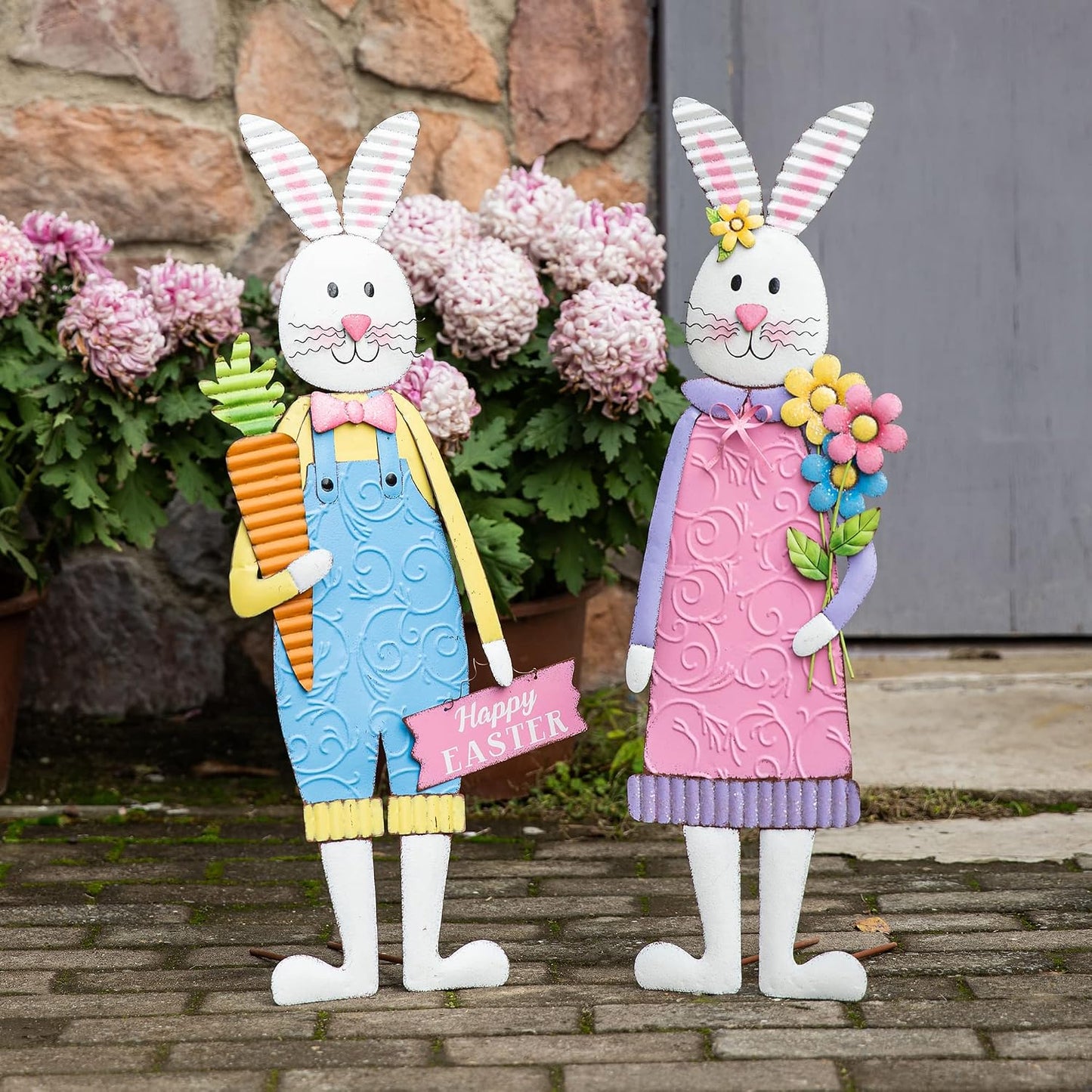 Letreros Pascua patio estacas metal para colgar